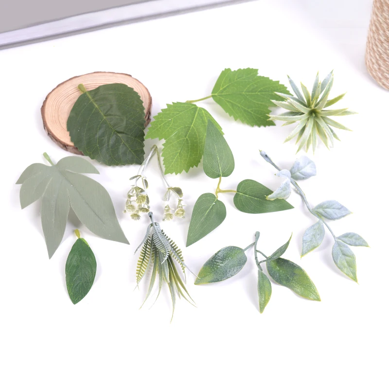 10 шт. искусственные растения цветочные настоящие на ощупь листья для свадьбы