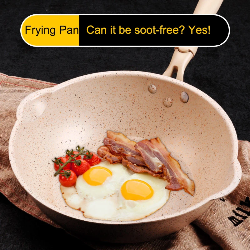 Transhome белого цвета большого размера из медицинского камня сковорода с