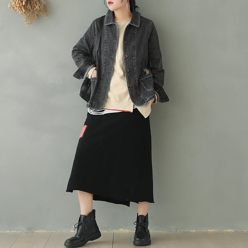 2020 весенне-осенние куртки модные женские свободные Универсальные джинсовые