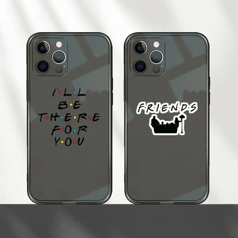 

Friends TV Phone Case For iPhone 12 11 8 7 mini pro X XS XR MAX Plus Black Transparent Cover