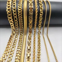 curb cuban link chain necklace for men women 304 stainless steel basic figaro box snake rope keel byzantium