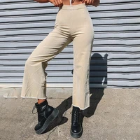 straight pant cotton soft streetwear ankle length pants women hip hop pant solid hight waist loose casual autumn