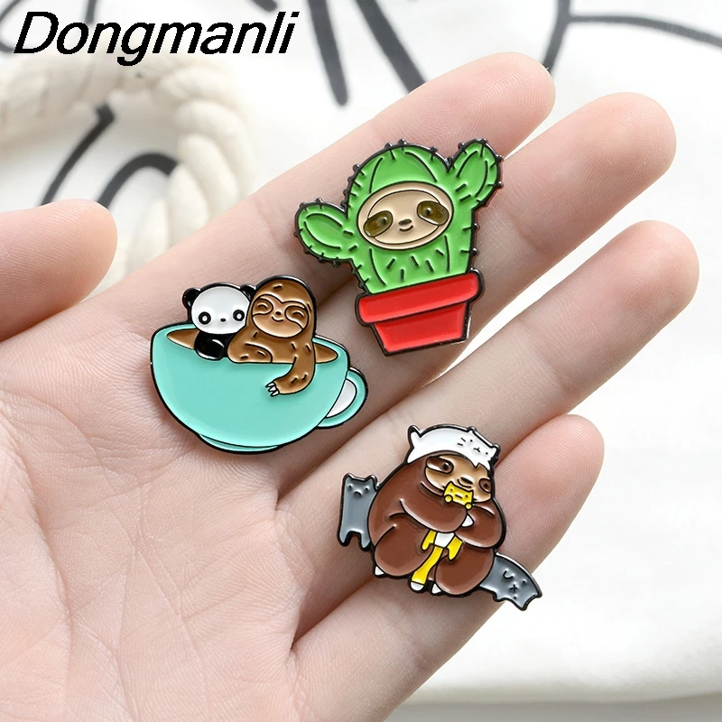 

BG275 Dongmanli Cute Animal Pins Enamel Brooches for Women Men Lapel pin Cartoon Metal Badge Collar Jewelry Kids Gift
