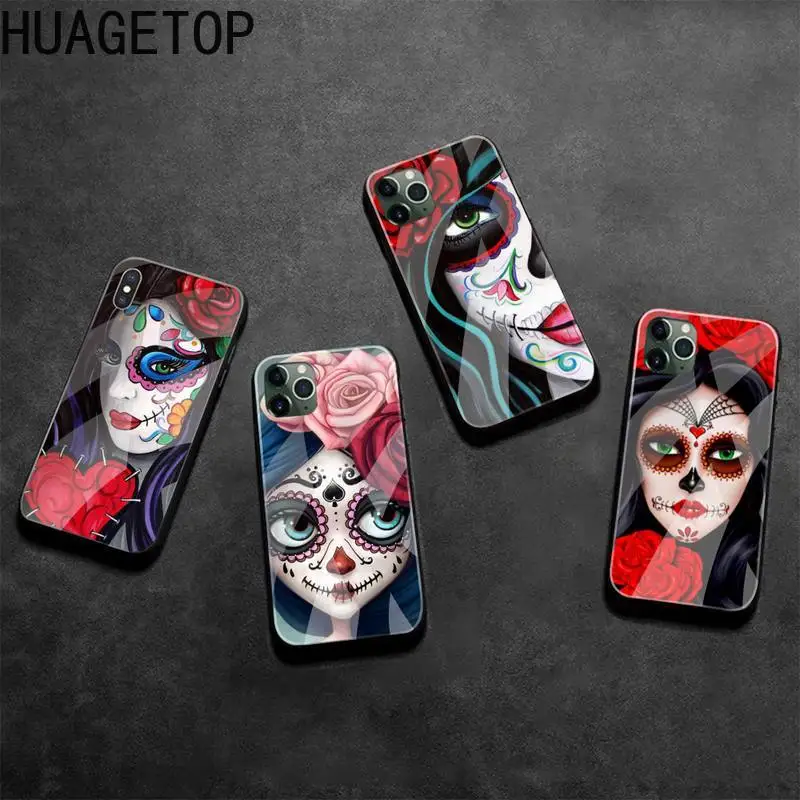 Чехол для телефона Catrina с изображением красивой розы девушки Черепа искусство