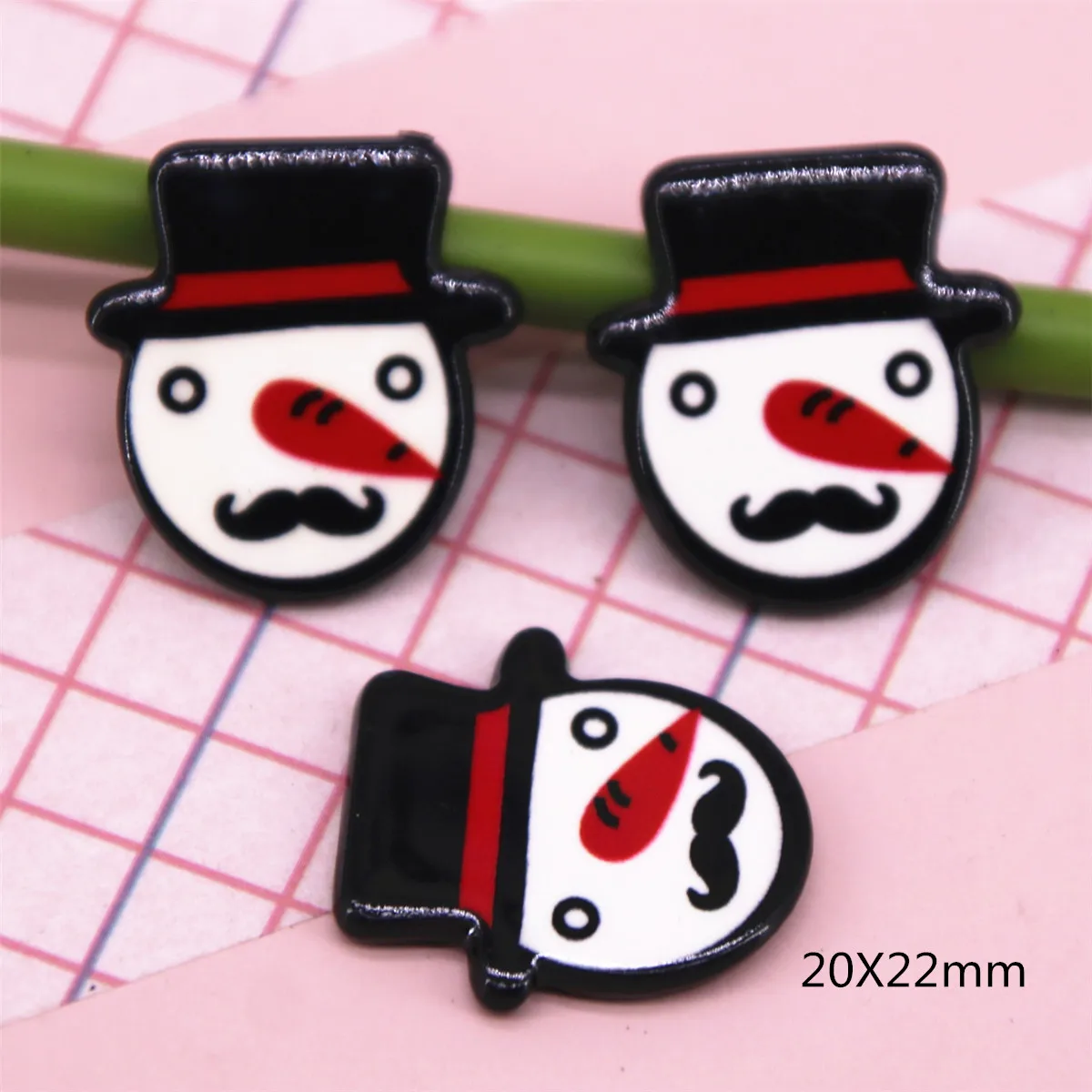 

10pcs Resin planar Christmas snowman flat back Art Decoration Charm Craft DIY hair bow center accessories