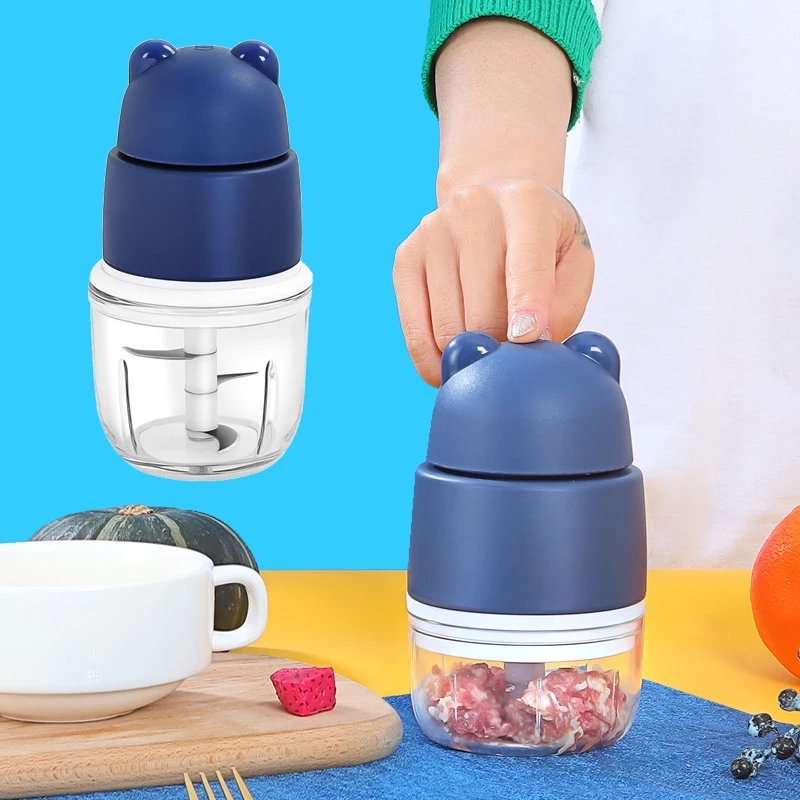 

Electric Food Mixer USB Rechargeable Automatic Meat Nut Vegetable Kitchen Aid Meat Grinder Baby Complementary Blender 300ML
