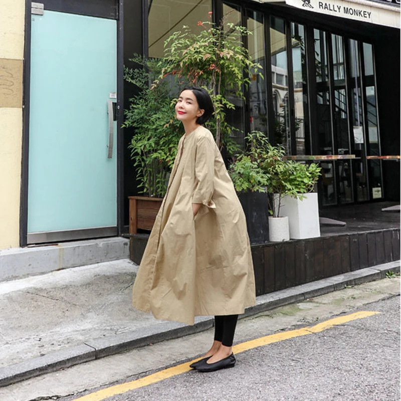 

Spring Autumn Dress New Fashion Trend Casual Korean Dress Waist Long Loose Female Dress Shirt Robe Sweet Women Dress Clothes