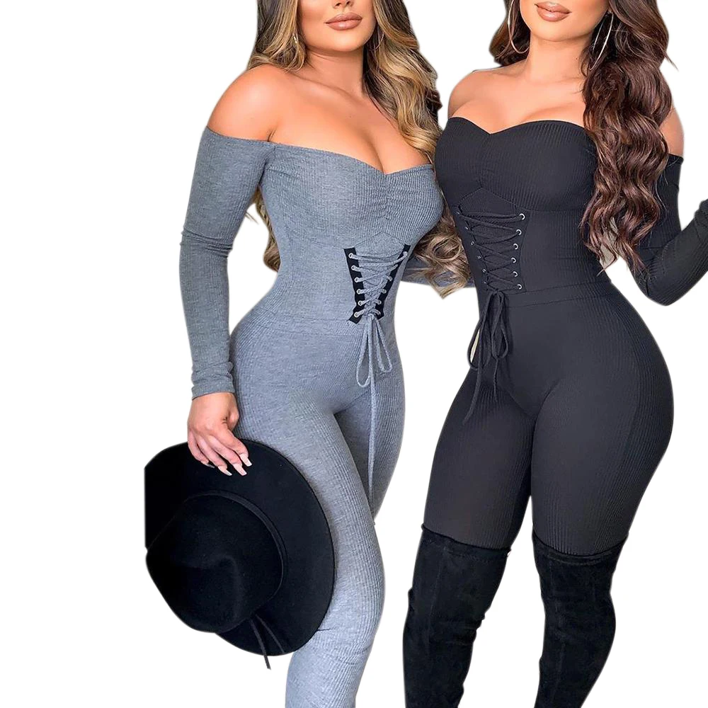 

Для женщин комбинезон, костюм клуб галстук-бабочка, вязаные женские комбинезон боди с длинным рукавом сексуальное облегающее платье в обтя...