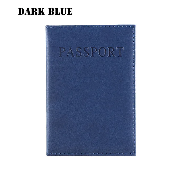 Dark blue 1 шт., дизайнерская армейская камуфляжная Полиуретановая обложка для паспорта, для женщин и мужчин, держатель для кредитных карт, ID, чехол, кошелек для билетов, документальный Мужской органайзер с Т-образным зажимом - Цвет: Dark blue