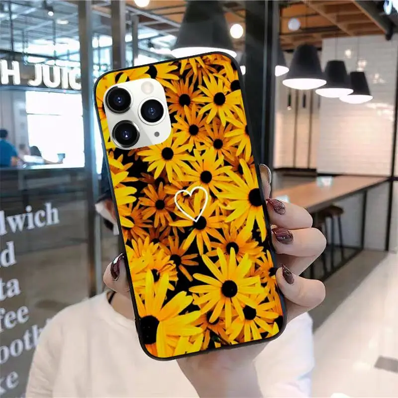 

Yellow Sunflower Phone Case for iPhone 11 12 mini pro XS MAX 8 7 6 6S Plus X 5S SE 2020 XR