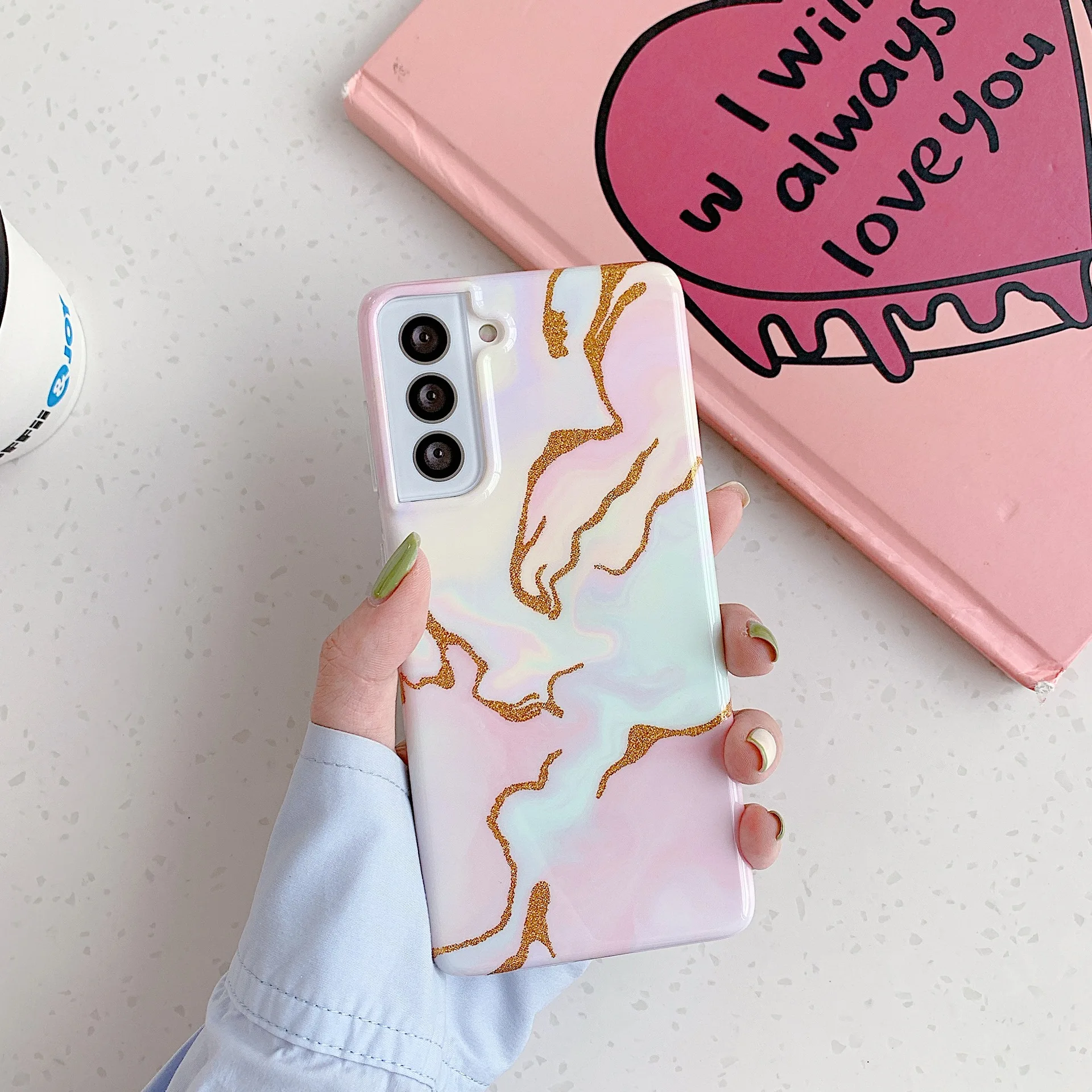 

Подходит для Samsung S30plus мобильный телефон case Note20 Защитный матовый IMD мраморный полноразмерный чехол A32