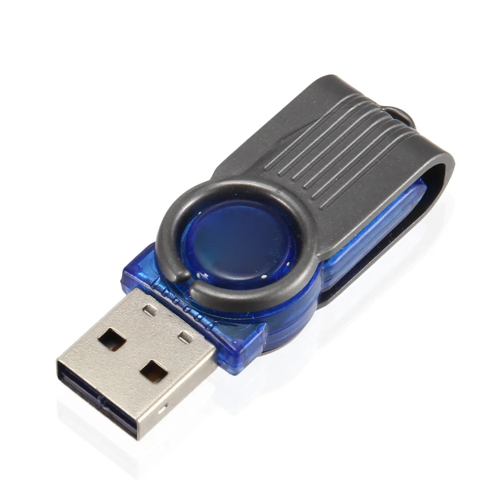 Синий Мини USB 2,0 Micro SD TF считыватель карт памяти высокоскоростной пластиковый адаптер вращения для планшетных ПК ноутбук Hi 888 - Цвет: Синий