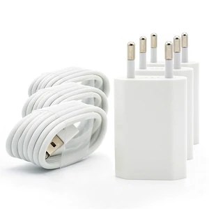 3setlot wall ac eu plug usb charger for iphone 8 pin usb charging cable travel charger adapter for apple iphone 7 6 5 5s free global shipping