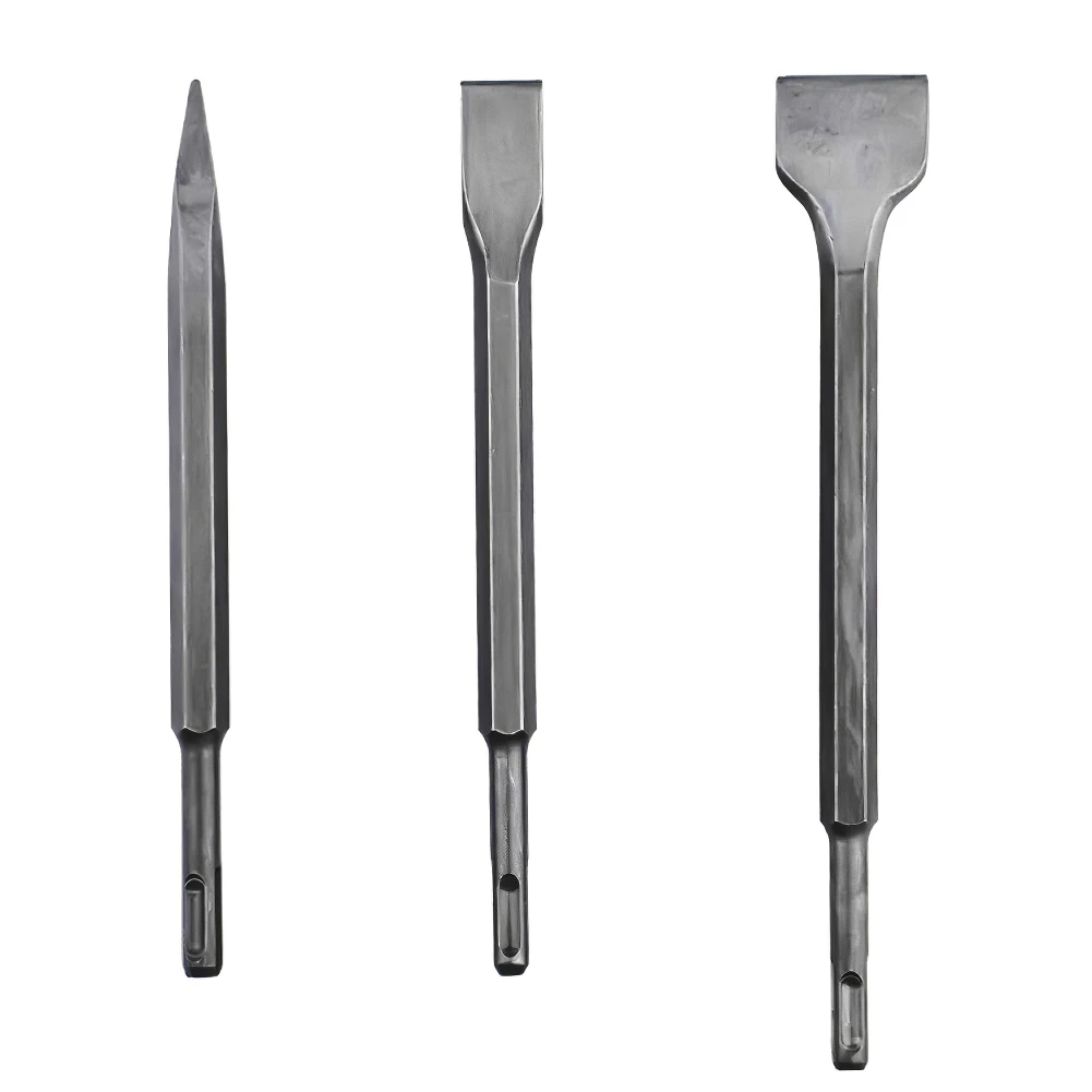 

Chisel Set Hammer Bit Silver With Flat Point Wide For Electric Demolition Concrete Breaker Tile Industrial 3PCS Carpenter Tools