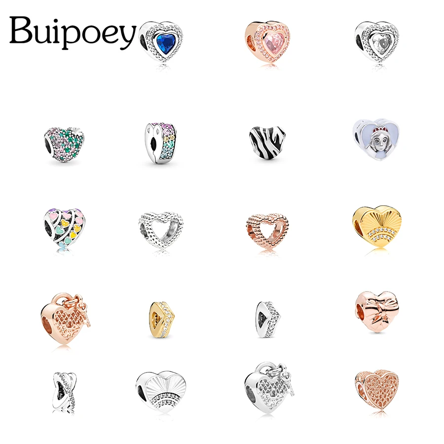 Buipoey сердце кулон полый любовь браслет из бисера Ожерелье Стразы Шарм DIY