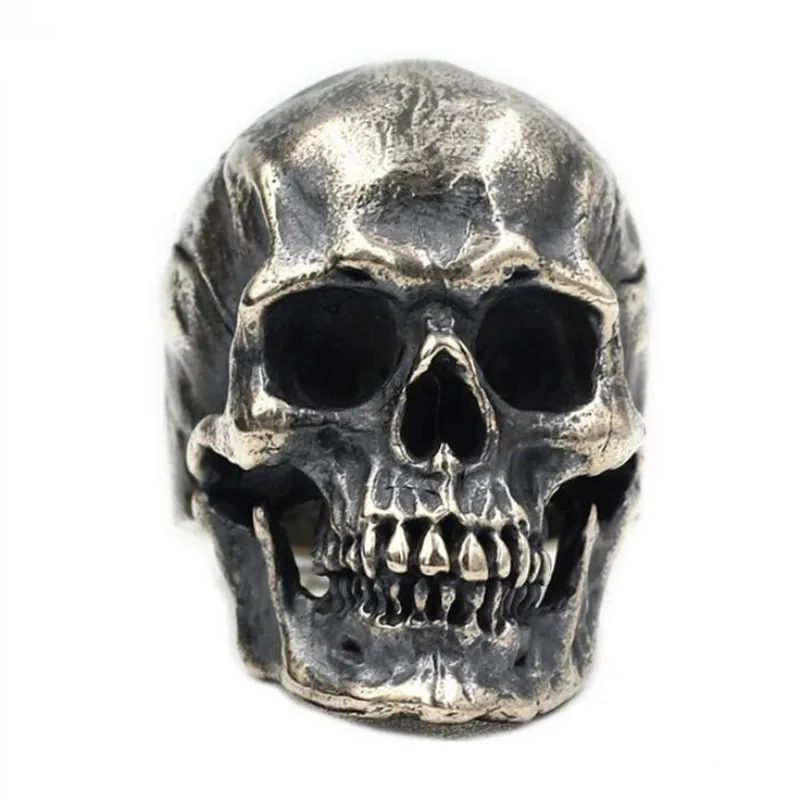 

New trend line domineering retro style skull men ring gothic punk hip hop locomotive banquet accessories Halloween gift