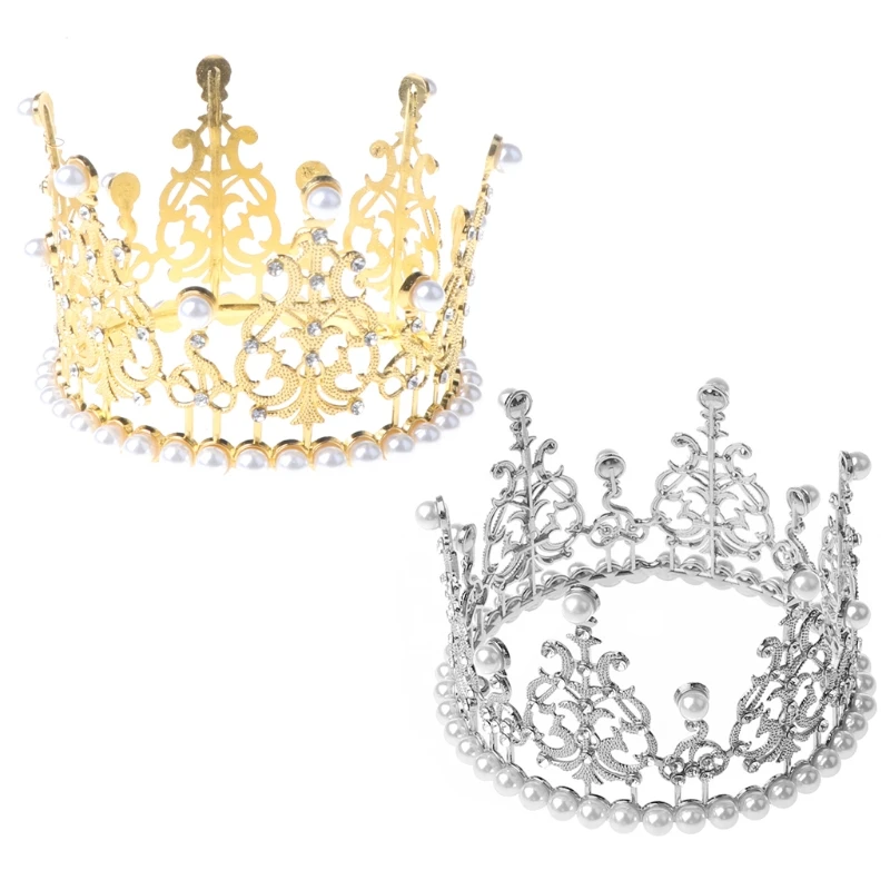 

Baby Crown Infants Photography Props Pearl Rhinestone Photoshoot Accessories