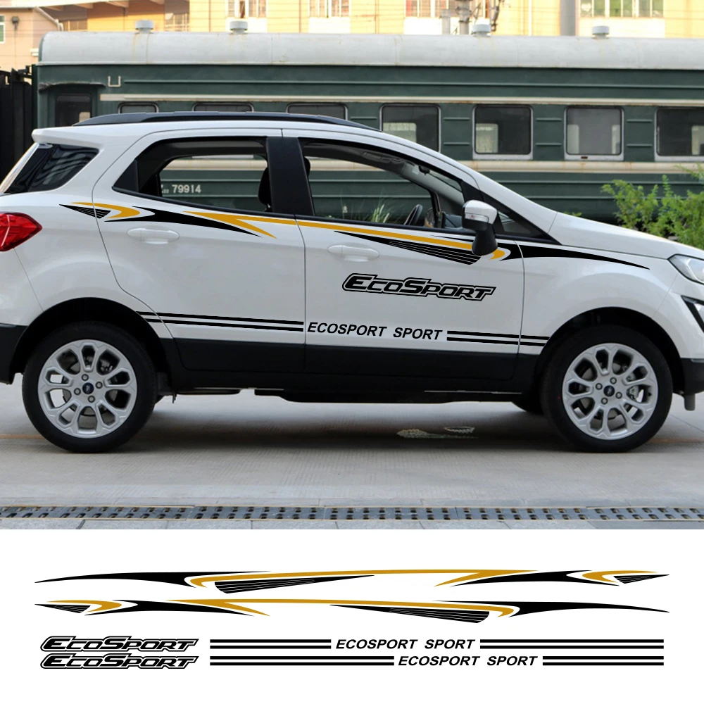 2 шт. боковая полоса наклейки для автомобилей Ford Ecosport Авто Виниловая пленка гонки