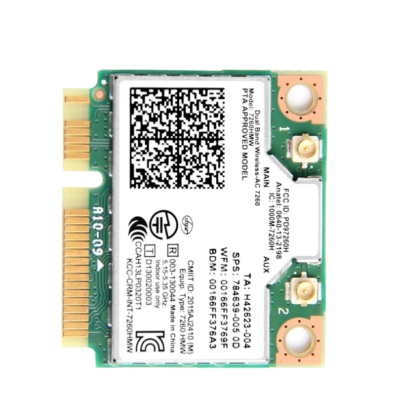 Двухдиапазонный 802.11ac 7260HMW Intel7260 7260AC 2 4 ГГц/5G Wlan Wi Fi Bluetooth 0 Mini PCIe WiFi Беспроводная