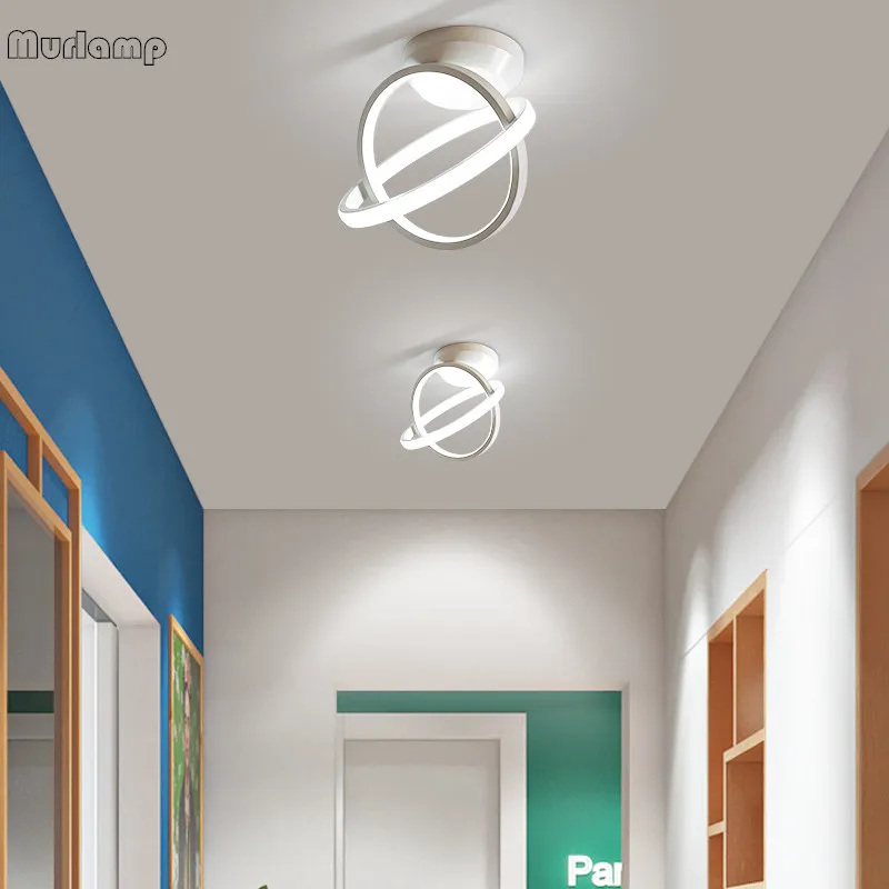 Новый Цвета: черный и белый Потолочный светильник современный LED лампа для