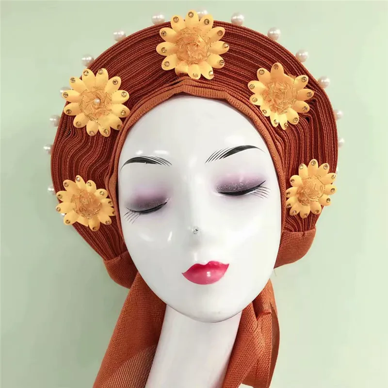 

2019 African Already Make Sego Headtie Ladies Party Or Wedding Auto Gele 1 PC/bag