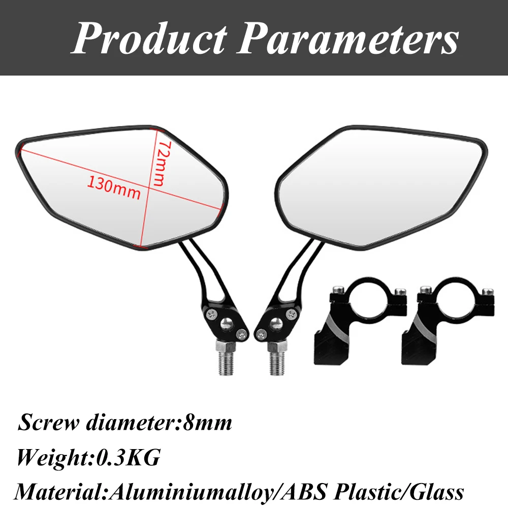 

1 Set Bicycle Aluminium Alloy Mirror MTB Handlebar Side Safety Mirror Road Bike Cycling Adjustable Handlebar Rearview Mirrors