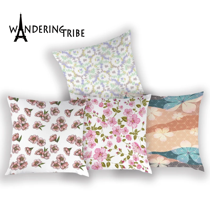 Простые Цветочные диванные подушки для гостиной в скандинавском стиле с принтом