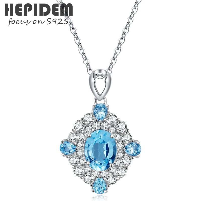 

HEPIDEM Ожерелье с кулоном из серебра 100% пробы с топазом