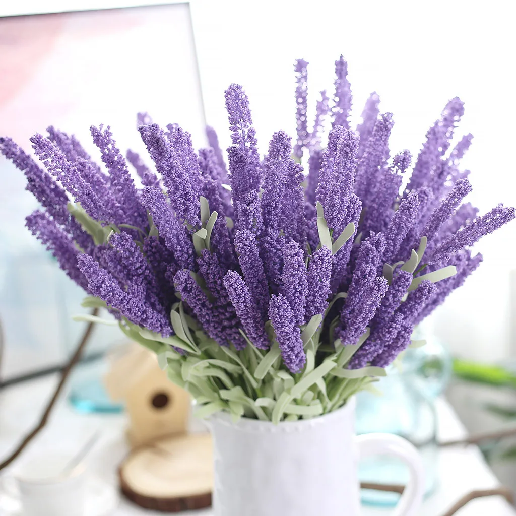 

1pc Romantic Provence Lavender Wedding Decorative Plant for Home Room Decor Artificial Flowers Grain Party Fake Plant