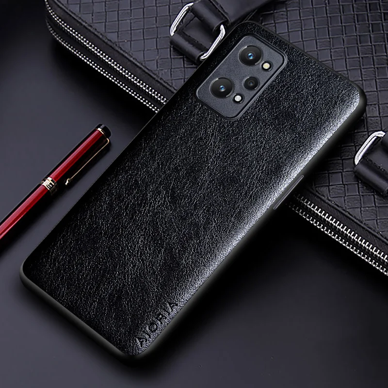 luxury pu leather case for oppo realme gt neo2 coque with business solid color design phone cover for oppo realme gt neo 2 case free global shipping