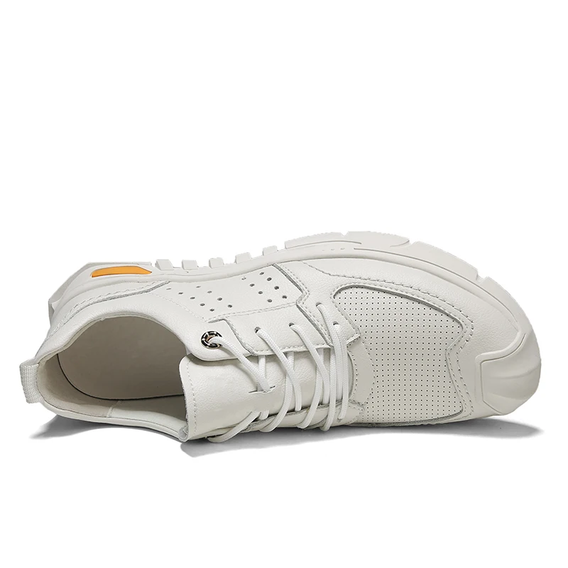 Beli Sepatu Kasual Pria Musim Semi Musim Gugur Sneakers Kulit Hitam Krem Untuk Pria Sepatu Jalan Pria Fashion Merek Sepatu Pria Kasual Muda Bertali