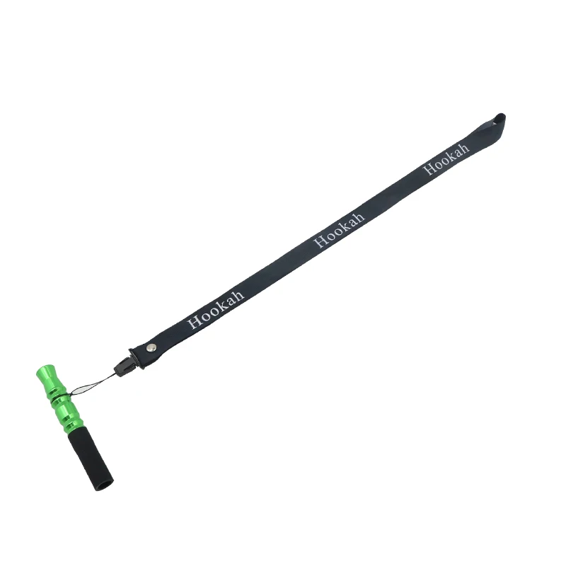SY высокого качества мундштук кальяна с подвеской веревки ремень Shisha рот наконечники силиконовые алюминиевые кальян наргиле водопровод мундштук - Цвет: Green