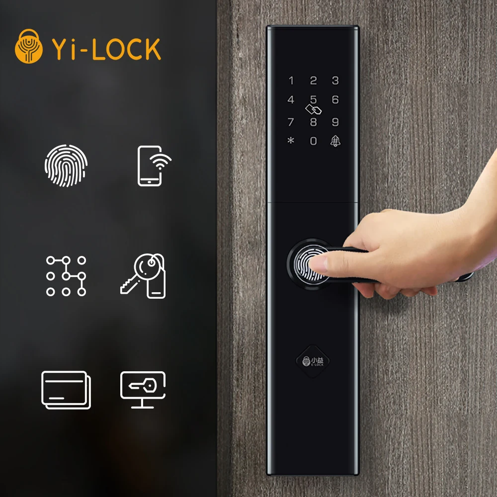 Yi-LOCK биометрический дверной замок отпечатков пальцев интеллектуальный электронный замок отпечатков пальцев \ пароль \ Bluetooth \ RFID \ приложение дистанционного разблокирования