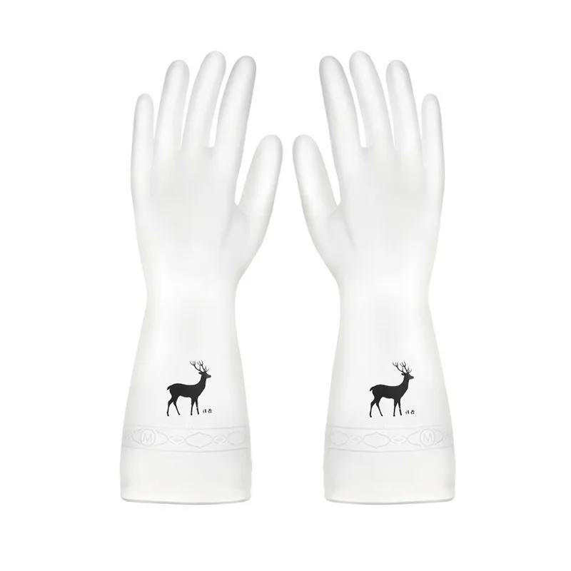 

Home kitchen clean and durable light waterproof thickened laundry and dishwashing rubber gloves