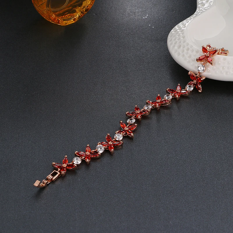 

Emmaya Luxury Rose/White Gold Color Bracelets Bangles New Design Cubic Zircon Wedding Bracelets for Women New Year Gift