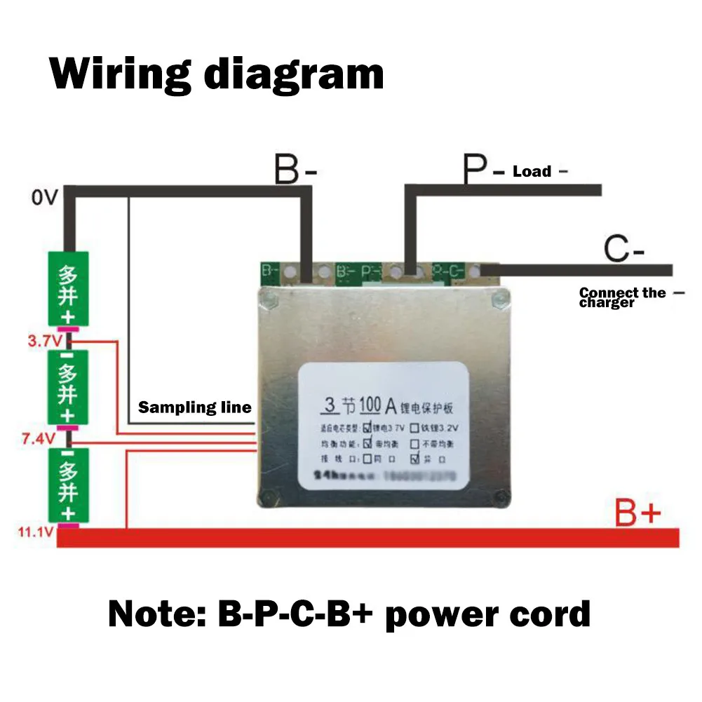 

(With Balance) Protection Board 3 Strings Of 100A 3.7V 3S BMS Electrical