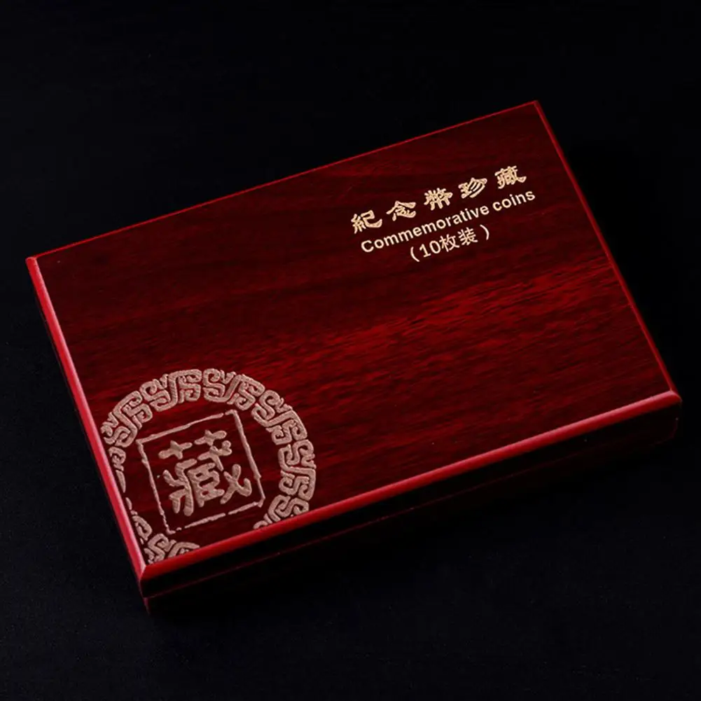 Регулируемый Деревянный чехол с 10 монетами органайзер контейнер для хранения