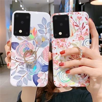 glitter ring laser case for samsung galaxy note 20 ultra note 10 plus s20 fe s10 s9 a51 a71 a31 a50 flower silicone case cover