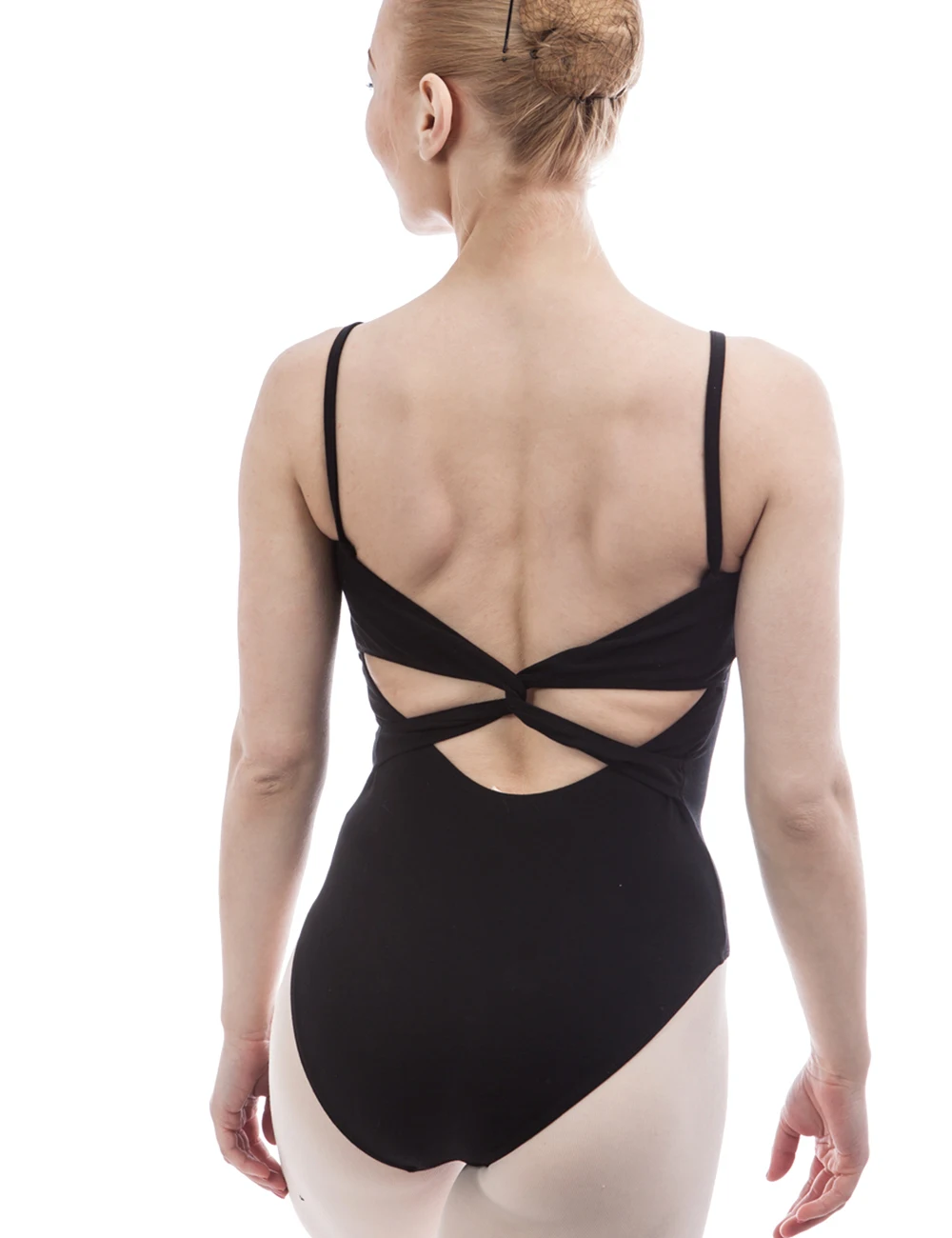 Черный топ без рукавов с закручивающейся спинкой балетный купальник женская