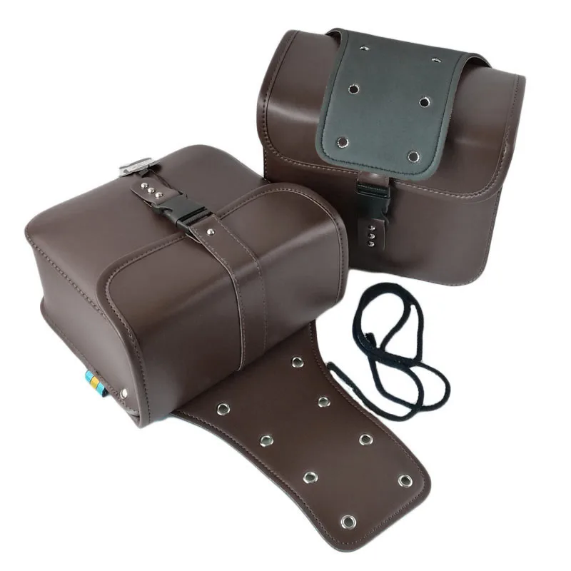 

2PCS Motorcycle SaddleBag Large Capacity Motorbike Side Bags Storage Tools Saddle Bag PU Leather Pouch Motorcycle Equipments