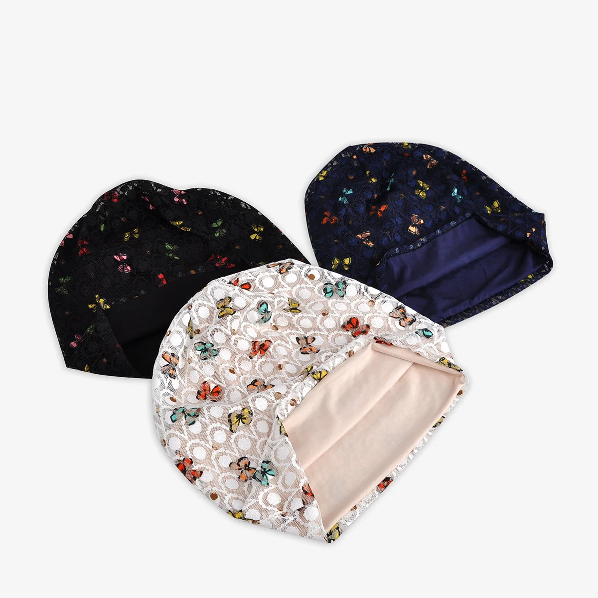 

New Spring and Summer Pullover Hat Female Youth Colorful Butterfly Lace Mesh Breathable Fashion Closed Toe Pregnant Women Confin