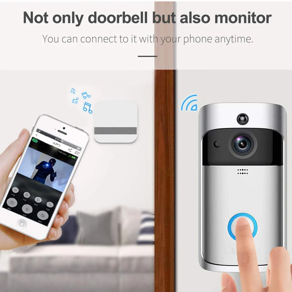 HONTUSEC wifi дверной звонок видеодомофон 2MP HD беспроводной умный дом IP Звонок камера
