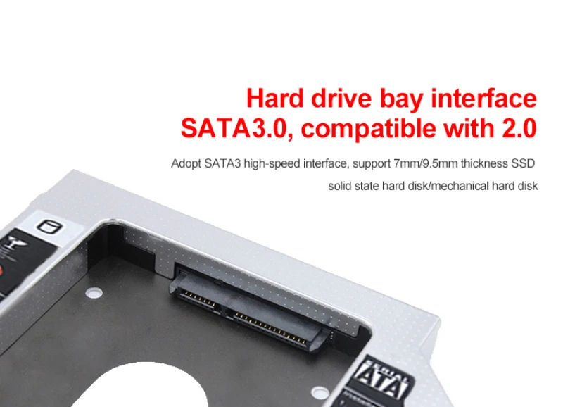 2nd Hdd Caddy SATA SSD 3 0 2 5 корпус жесткого диска адаптер 9 мм 12 7 чехол для ноутбука CD-ROM DVD-ROM