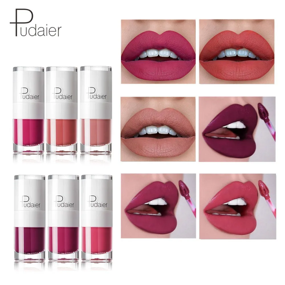 Водостойкая матовая помада Pudaier стойкая увлажняющая жидкая губная нюдовый блеск