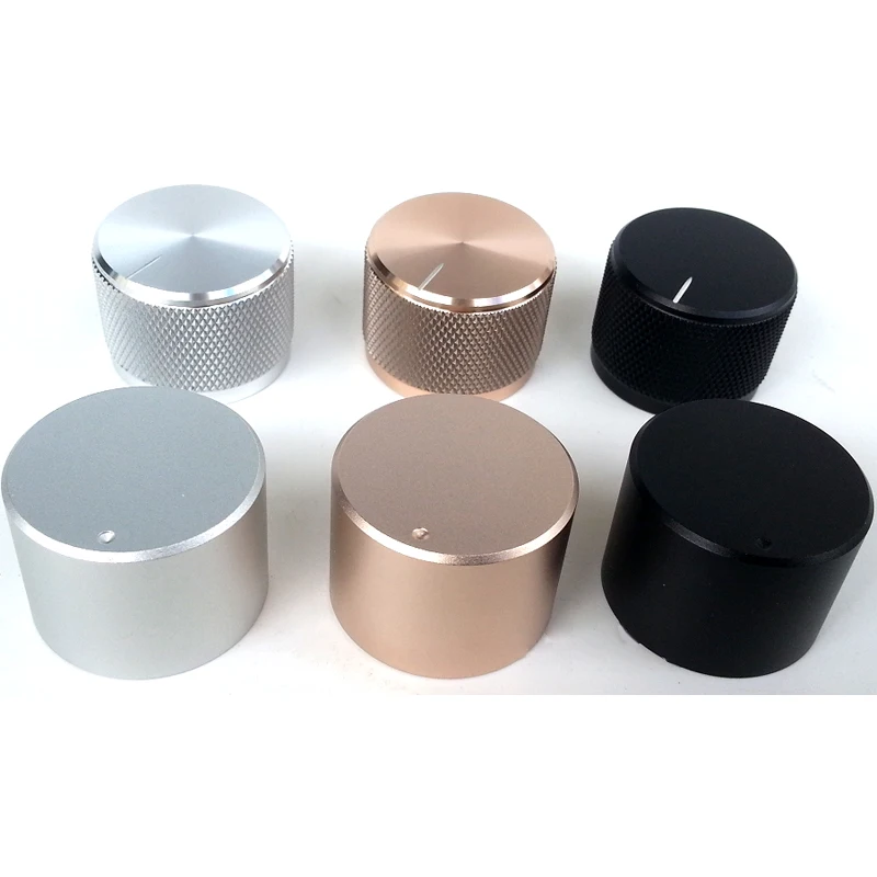 

KYYSLB 30x22mm Pure Aluminum Alloy Solid Knob Volume Potentiometer HIFI Audio Amplifier Speaker Tone Knurled Knob