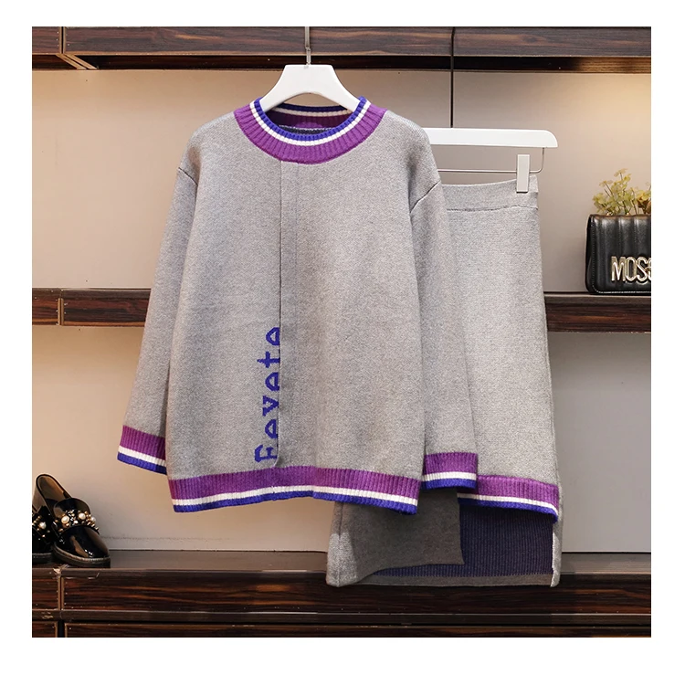 Плюс размер 4XL трикотажные полосатые свитера с длинными рукавами Топы +