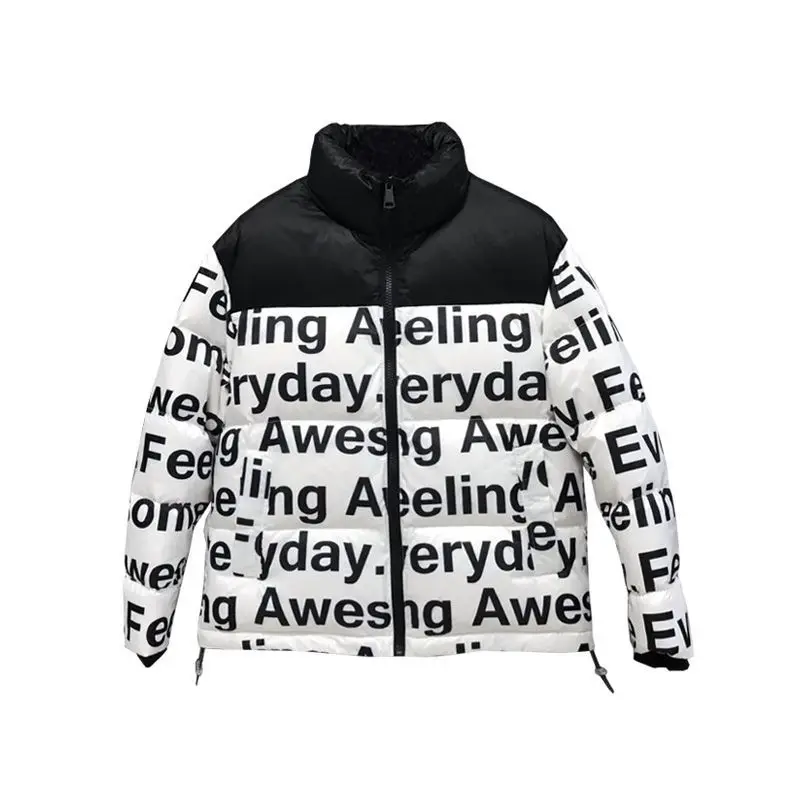 

Trendy short thick couple winter jacket white duck down fashion casual down jacket to keep warm