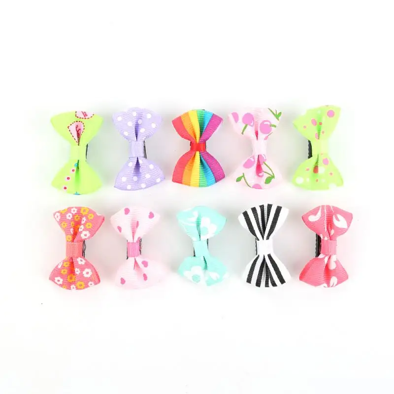 

20Pcs/lot Mixed Color Girl Hair Clip Lovely Toddler Ribbon Bow Hairpin Baby Kids Bowknot Duckbill Children Hair Accessories