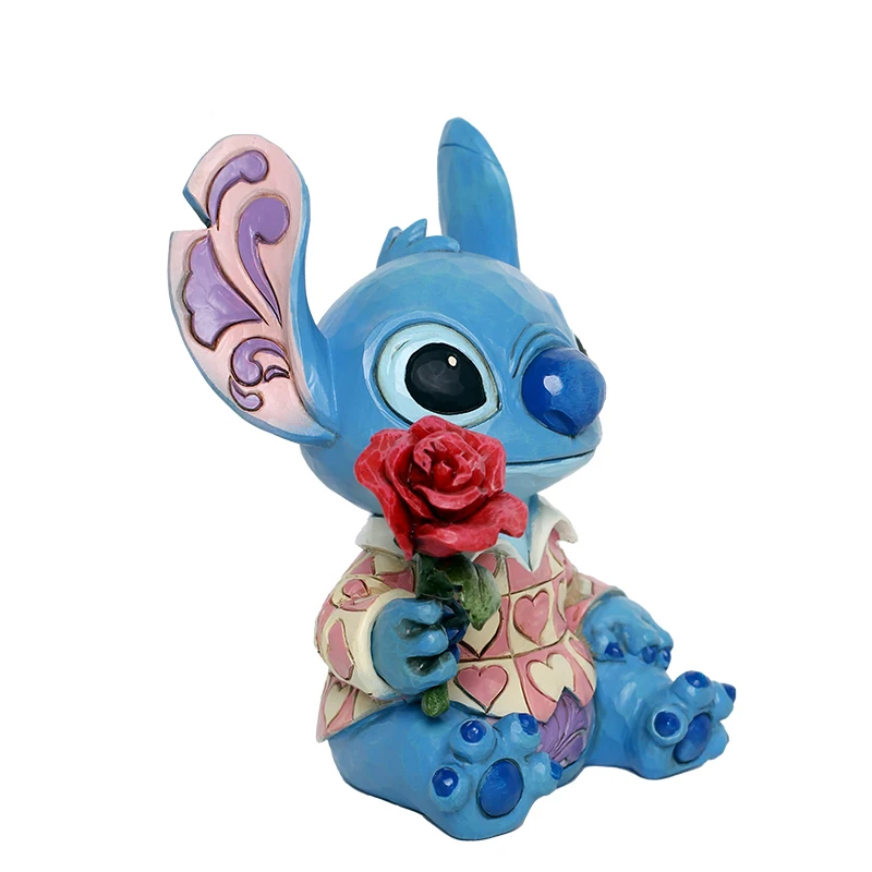 

16Cm Disney Stitch Cartoon Anime Action Figure Peripherals Hand-Made Resin Model Toys Valentine's Day Confession Gift In Stock