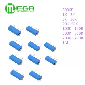 3006P 1 K, 2K 5K 10K 20K 50K 100K 200K 500K 1 м 100R 200R 500R подстроечный потенциометр x 10 шт.